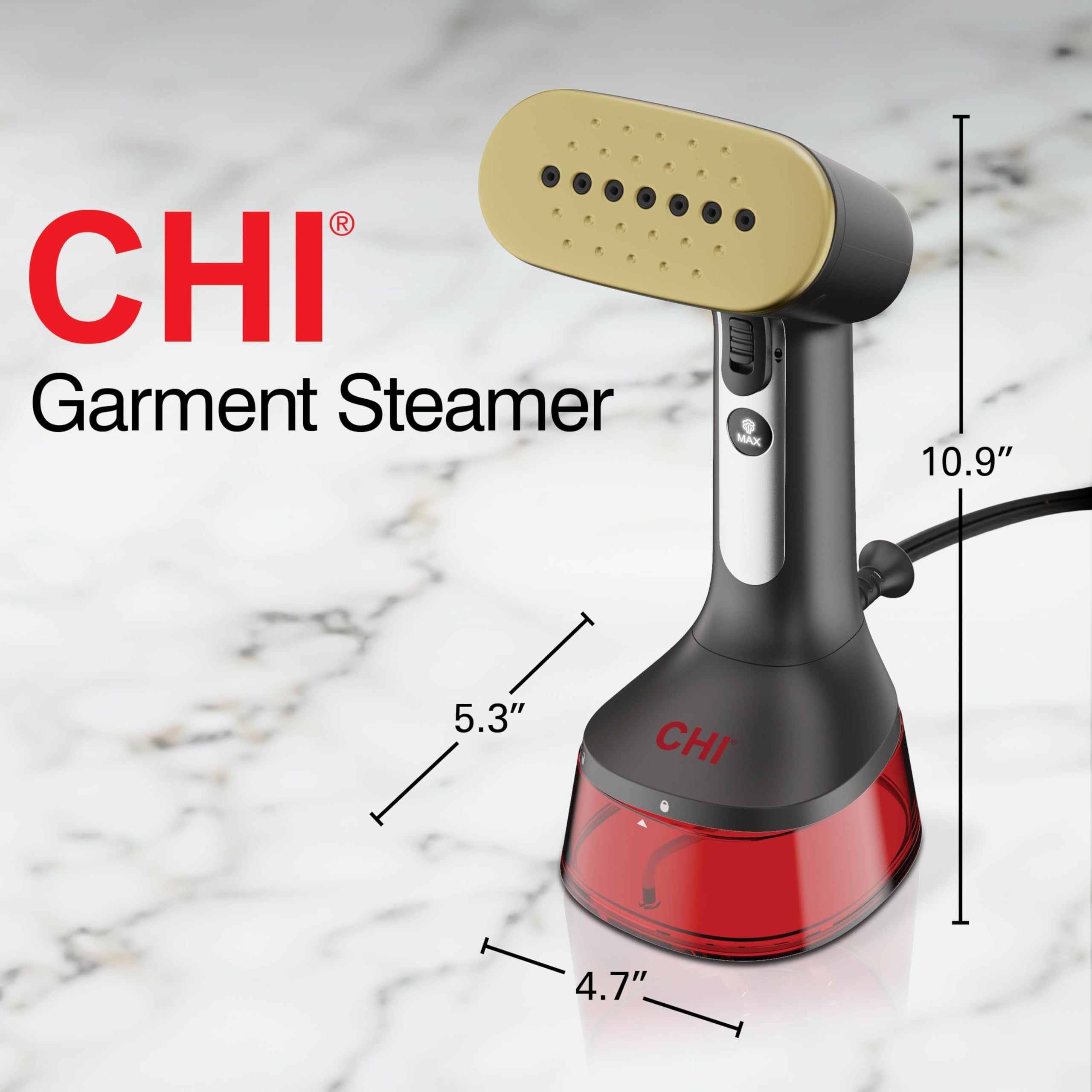 CHI compact steamer is portable and travel-ready for on-the-go touch-ups