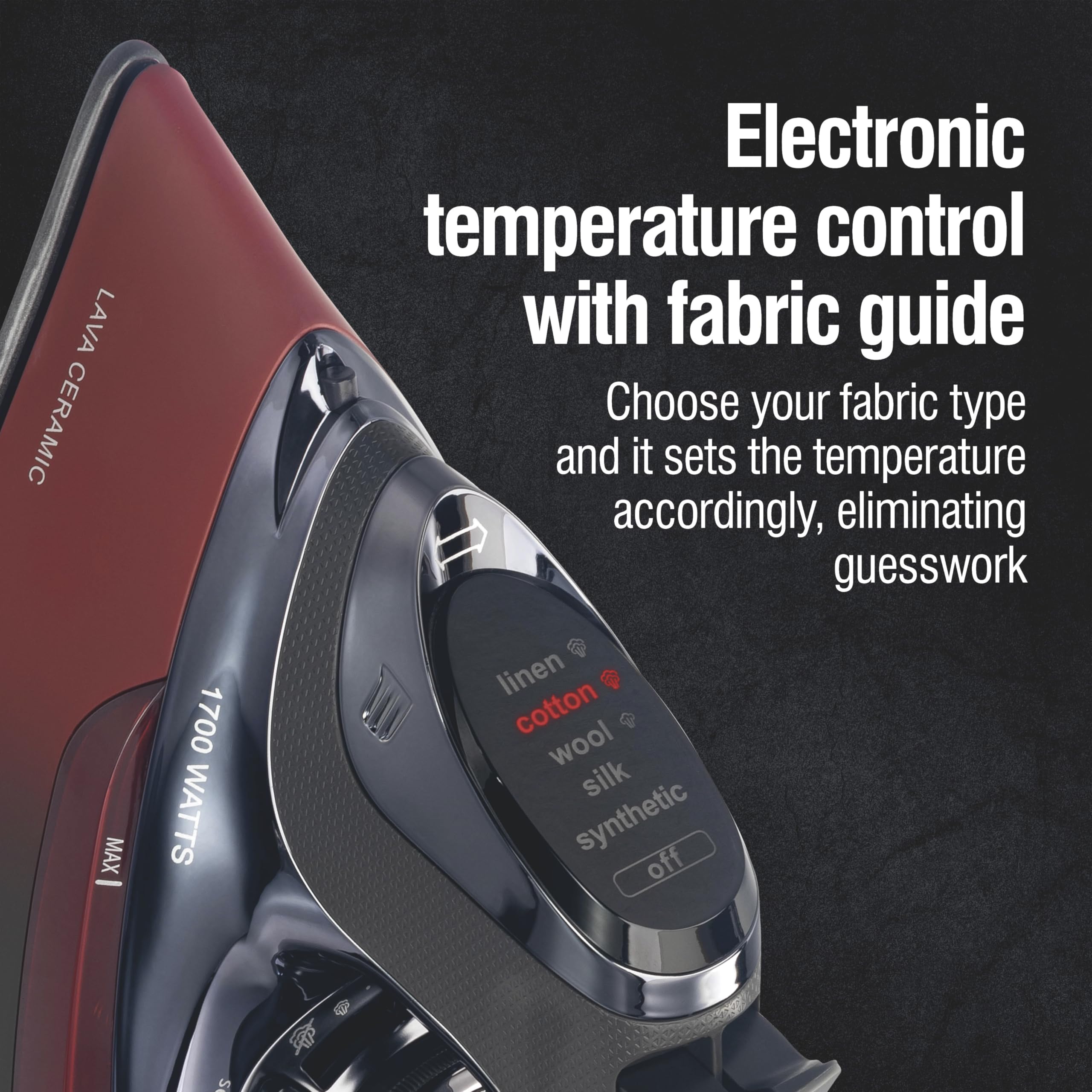 CHI Lava iron displaying three-way auto shutoff safety feature