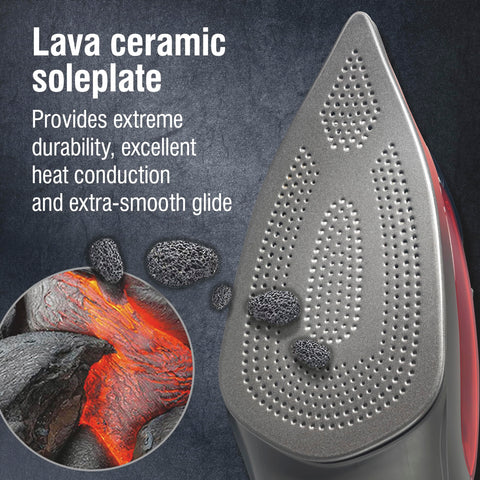 CHI Lava steam holes with 400-plus outlets for wrinkle removal