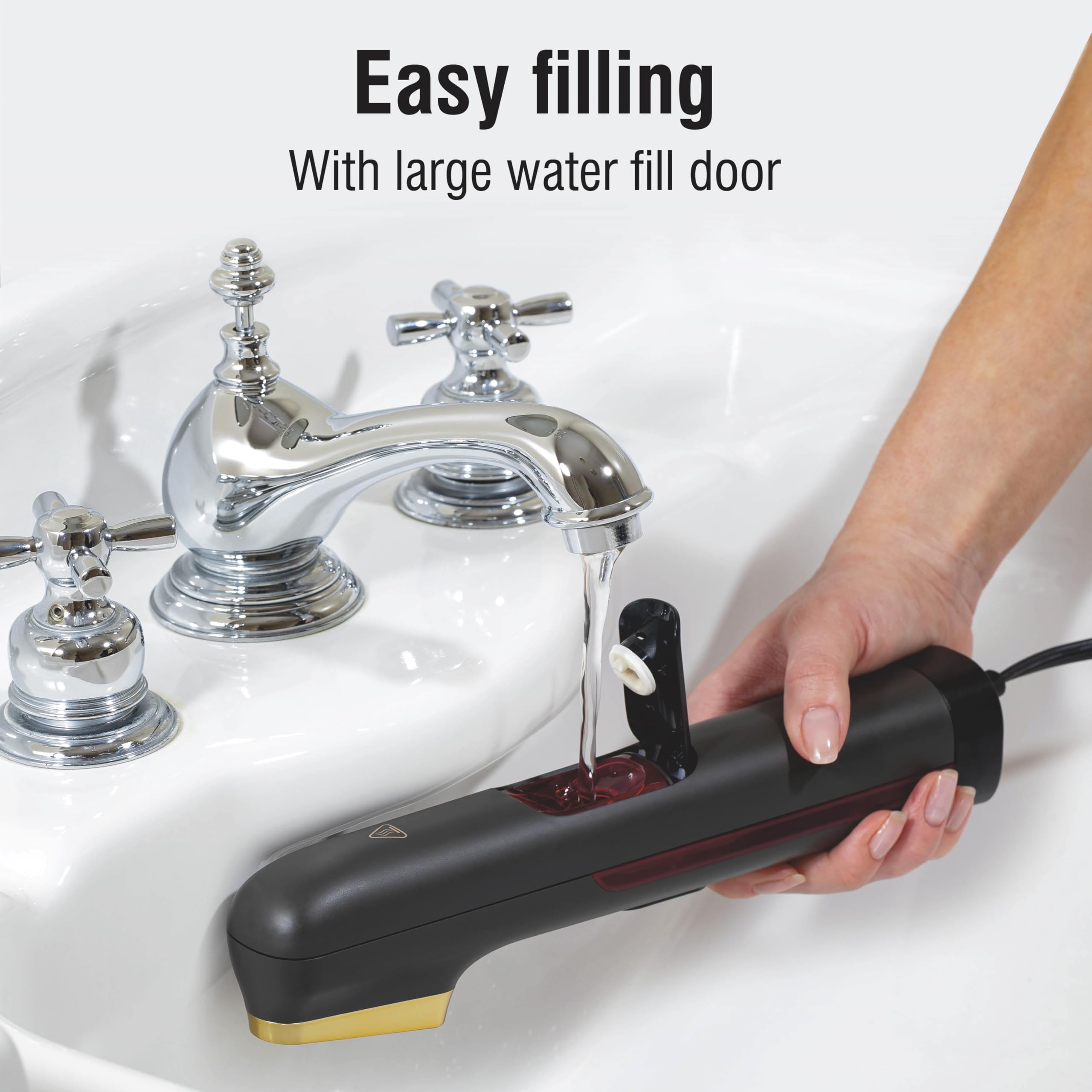 CHI Steam Handheld Garment Steamer delivers up to five minutes of continuous steam.