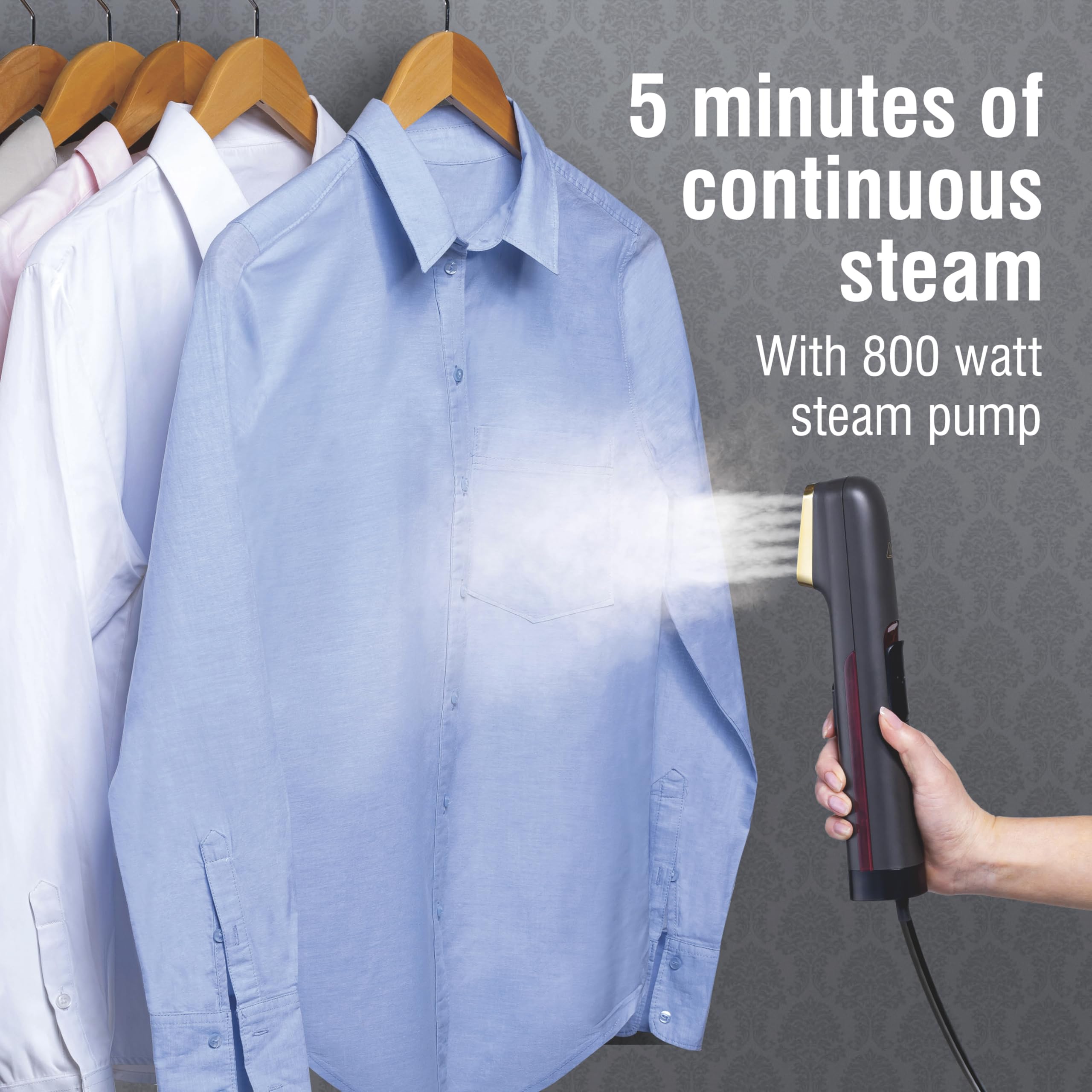 CHI Steam Handheld Garment Steamer's compact design fits in a travel bag.