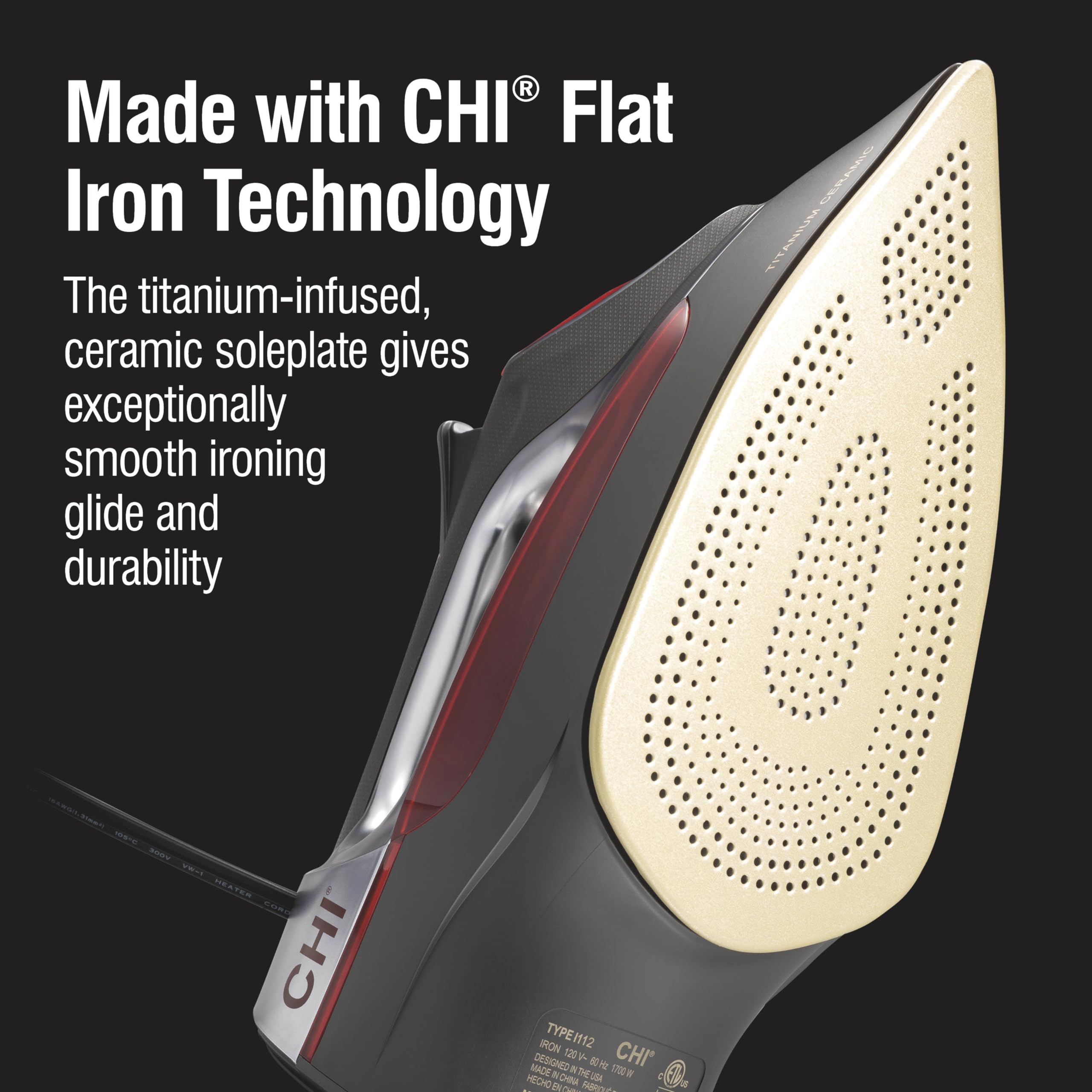 CHI steam iron delivers powerful wrinkle removal with 400+ steam holes