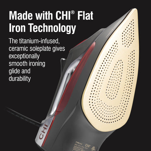 CHI steam iron delivers powerful wrinkle removal with 400+ steam holes