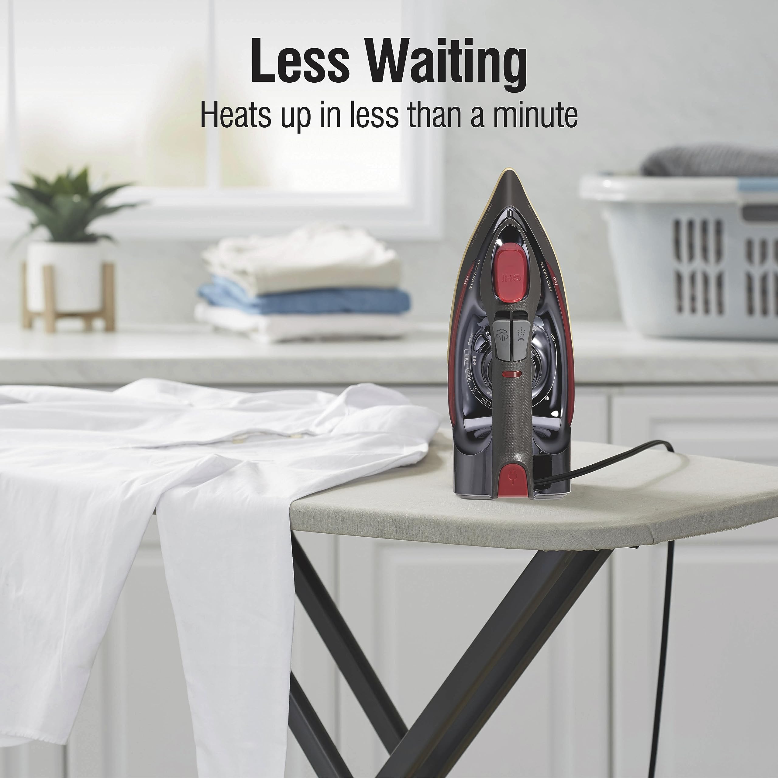 CHI Steam Iron heats up quickly for faster touch-ups between outfits.