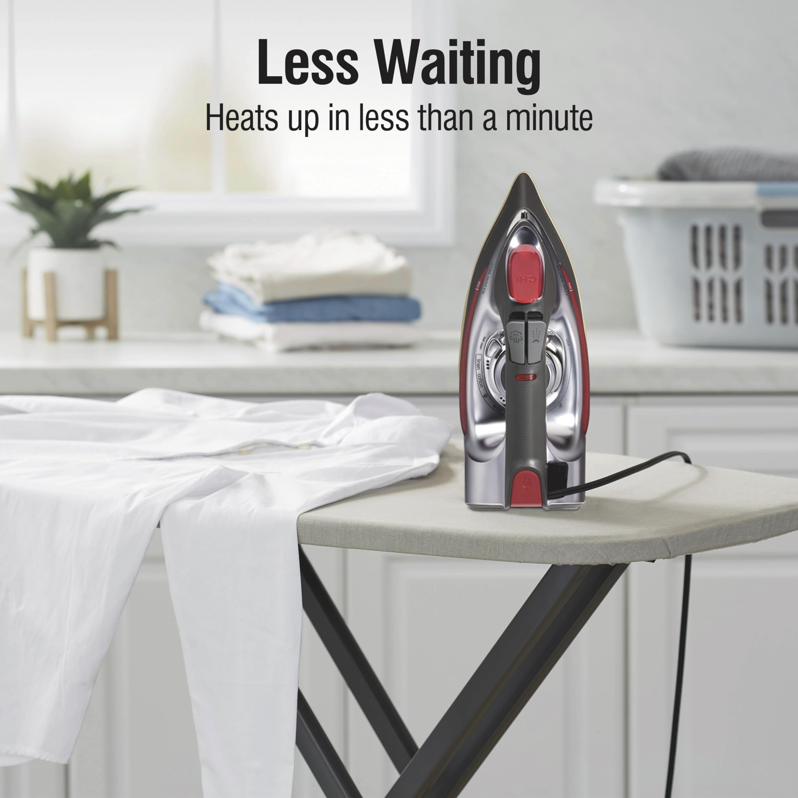 CHI steam iron heats up quickly to save time between fabrics