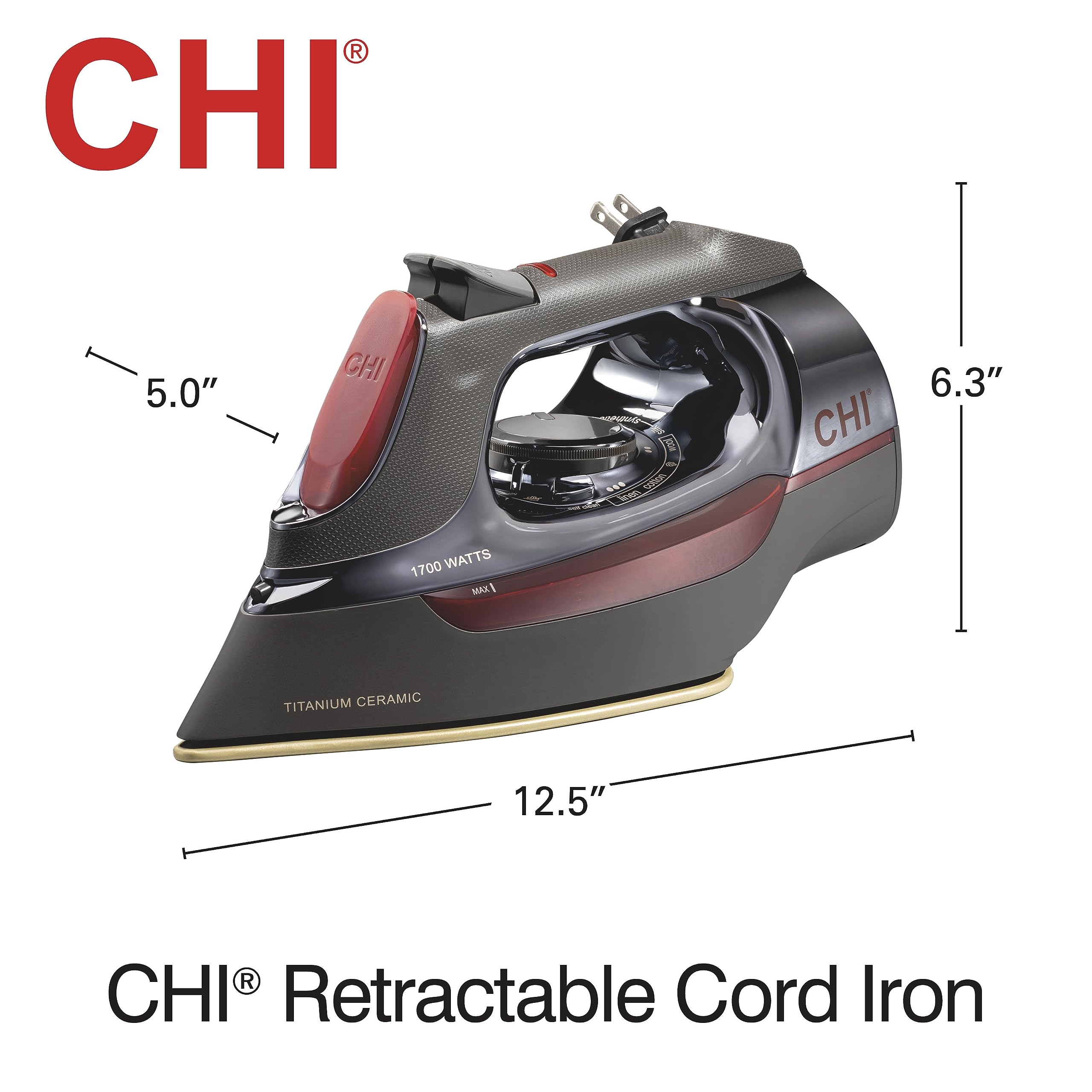 CHI Steam Iron built for professionals, backed by a two-year warranty.