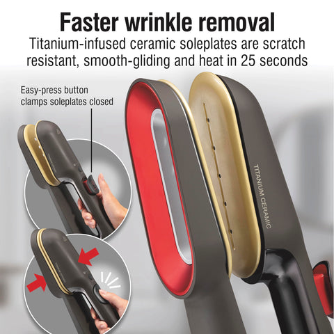 CHI SteamPress no-ironing-board feature letting you press without a board