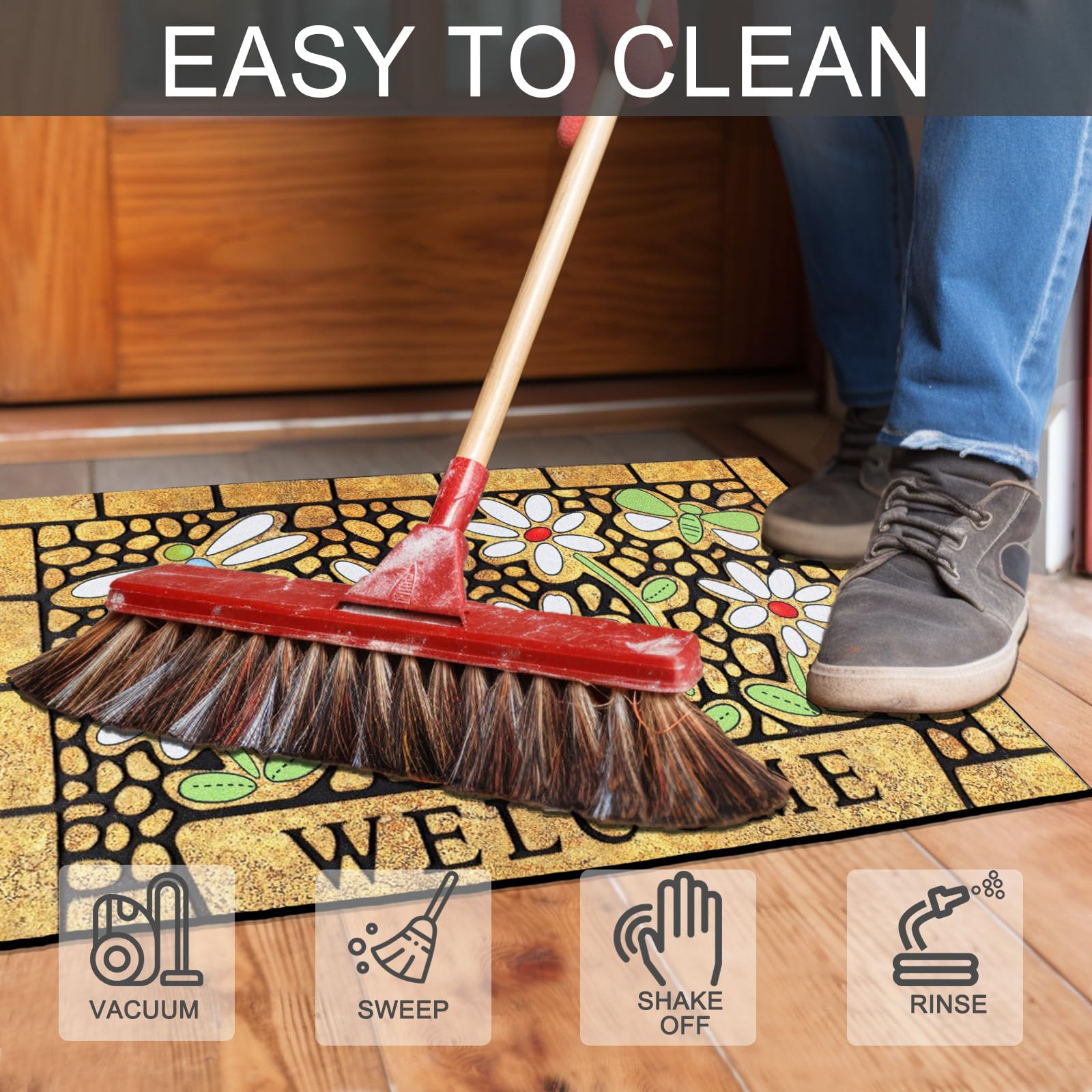 CHICHIC durable mat with stitched edges adds long-lasting outdoor appeal.