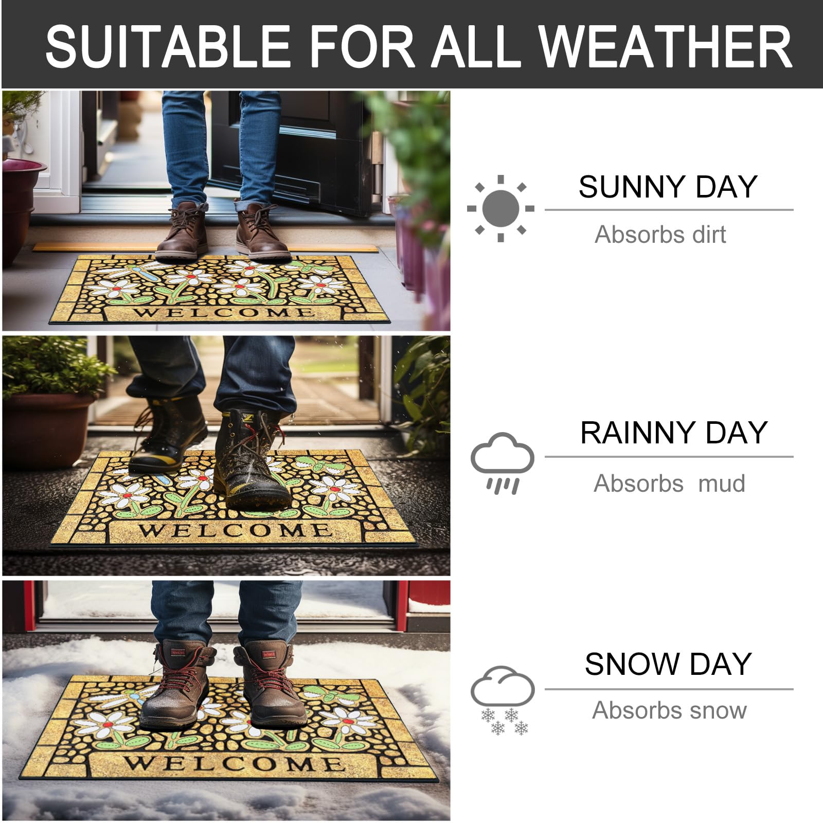 CHICHIC easy-clean design enables sweeping, vacuuming, or hose-off maintenance.