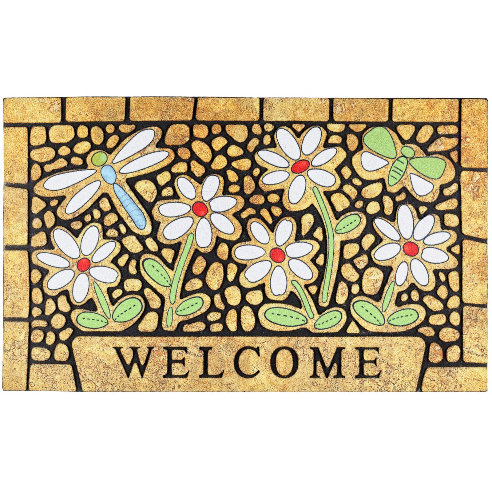 CHICHIC welcome door mat 24x36 with non-slip rubber backing for outdoor entry.