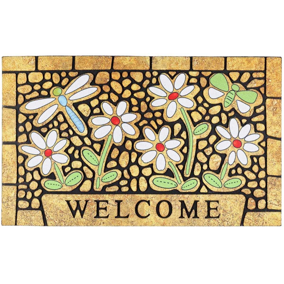 CHICHIC welcome door mat 24x36 with non-slip rubber backing for outdoor entry.