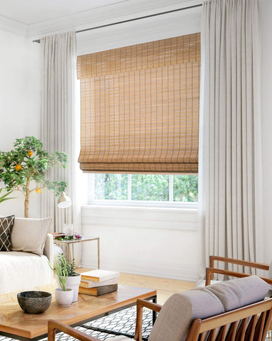 CHICOLOGY Bamboo Roman Shade inside or outside mounting with included hardware for easy installation.