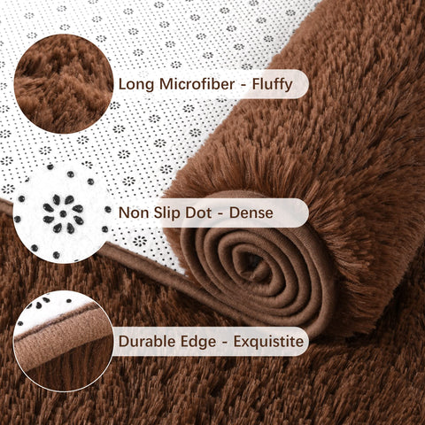 Chicrug fluffy shag rug ideal for living rooms, adding warmth and style