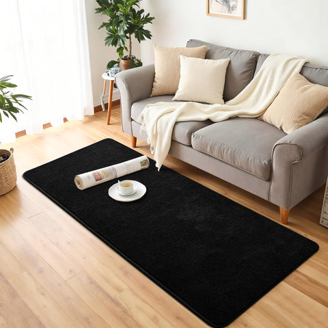 Chicrug non slip backing detail demonstrates secure placement for busy hallways