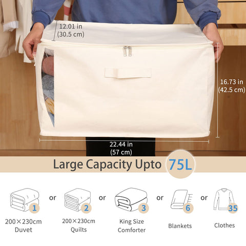 CHICVIE durable cotton canvas material highlighting long-lasting closet organization