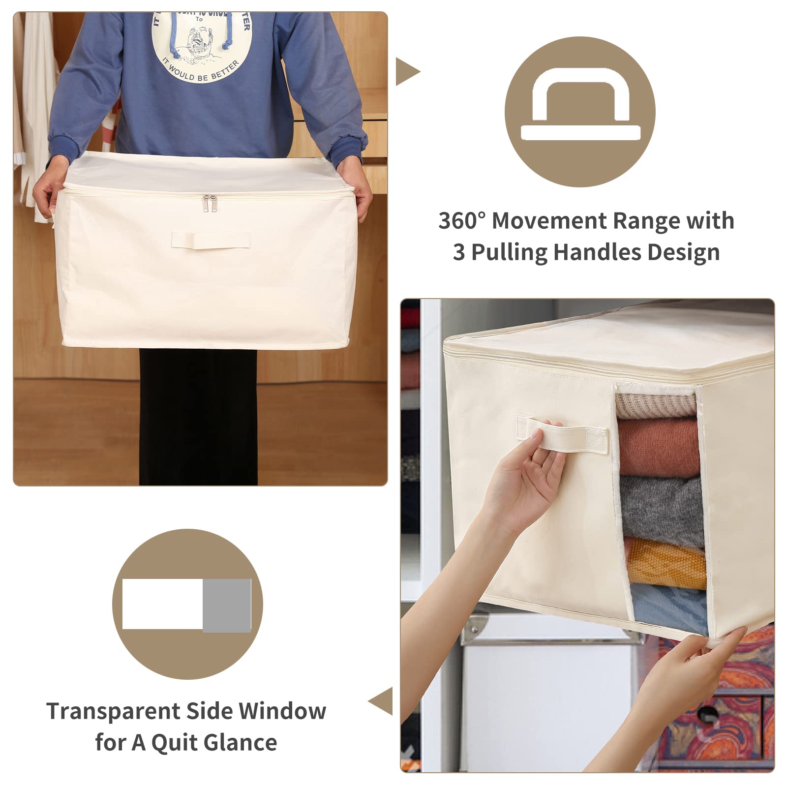 CHICVIE large-capacity bag fitting quilts, blankets, and bulky sweaters