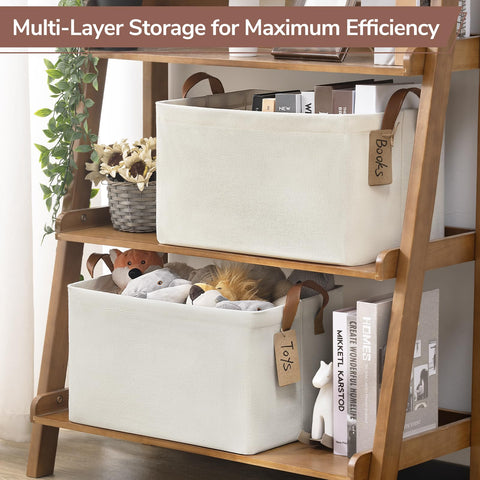 CHICVITA leather-style handles add elegance to storage.