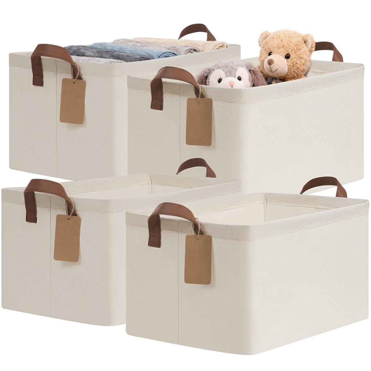 CHICVITA storage basket with sturdy base plates for durable organization.
