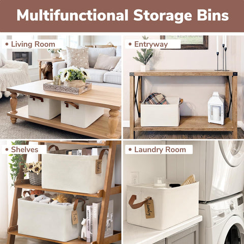 CHICVITA closet storage bin beige in closet promotes tidy organization