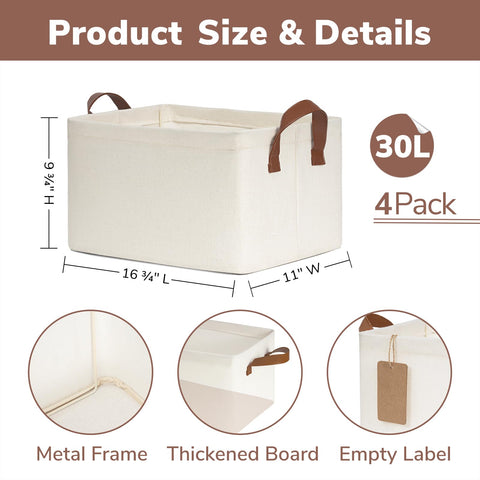 CHICVITA closet storage bin beige internal coating protects contents from moisture
