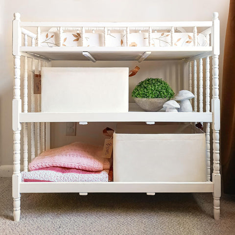 CHICVITA closet storage bin beige stackable design saves shelf space