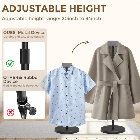 Chicwing mannequin torso stand base and hanger for stable, wrinkle-free garments.