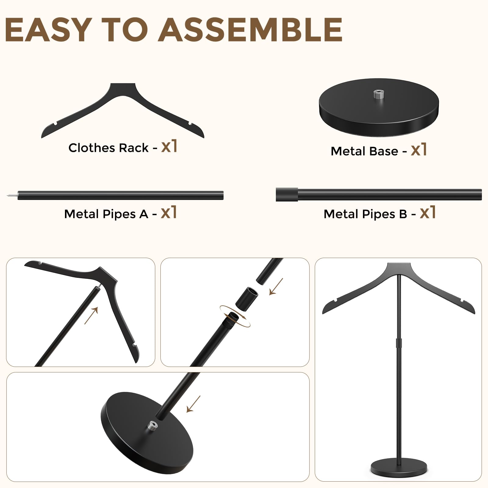 Chicwing black finished mannequin torso stand fits any store style.