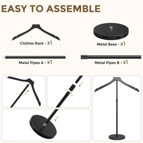 Chicwing black finished mannequin torso stand fits any store style.
