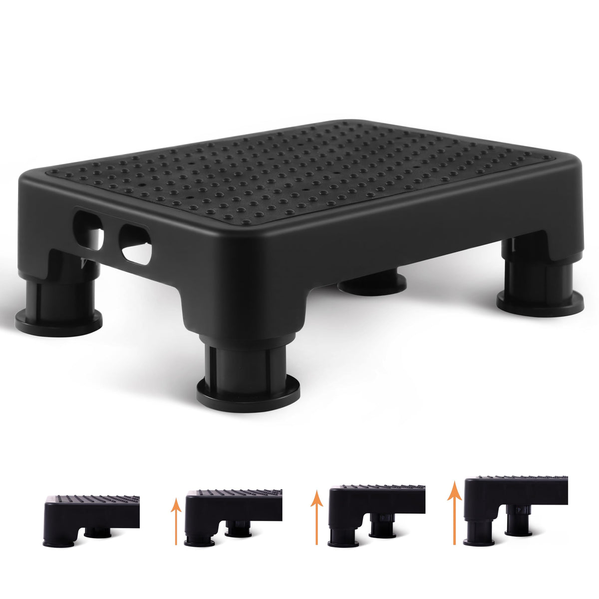 CHIKILLA adjustable step stool side view highlights portable reach for easy access
