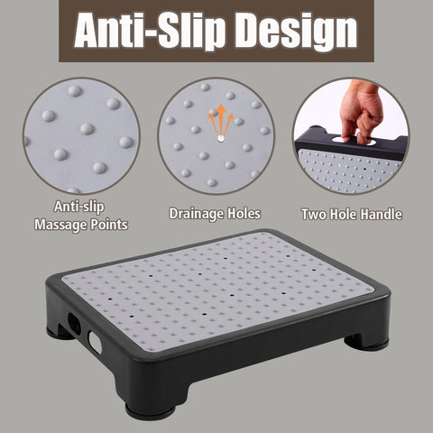 CHIKILLA adjustable step stool non-slip surface ensures secure footing in wet areas