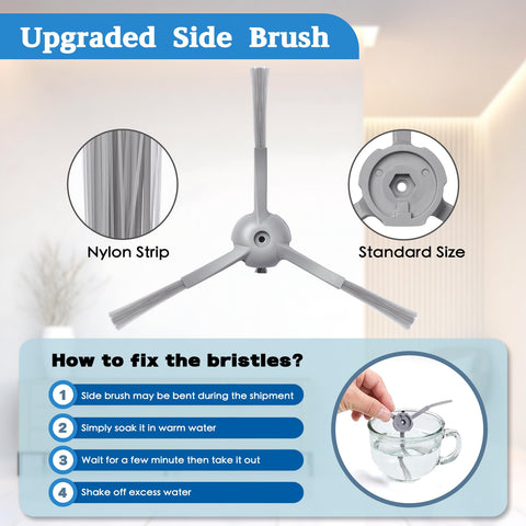 CHIKIXSON side brush set for eufy L60/L50 reaches corners and edges.