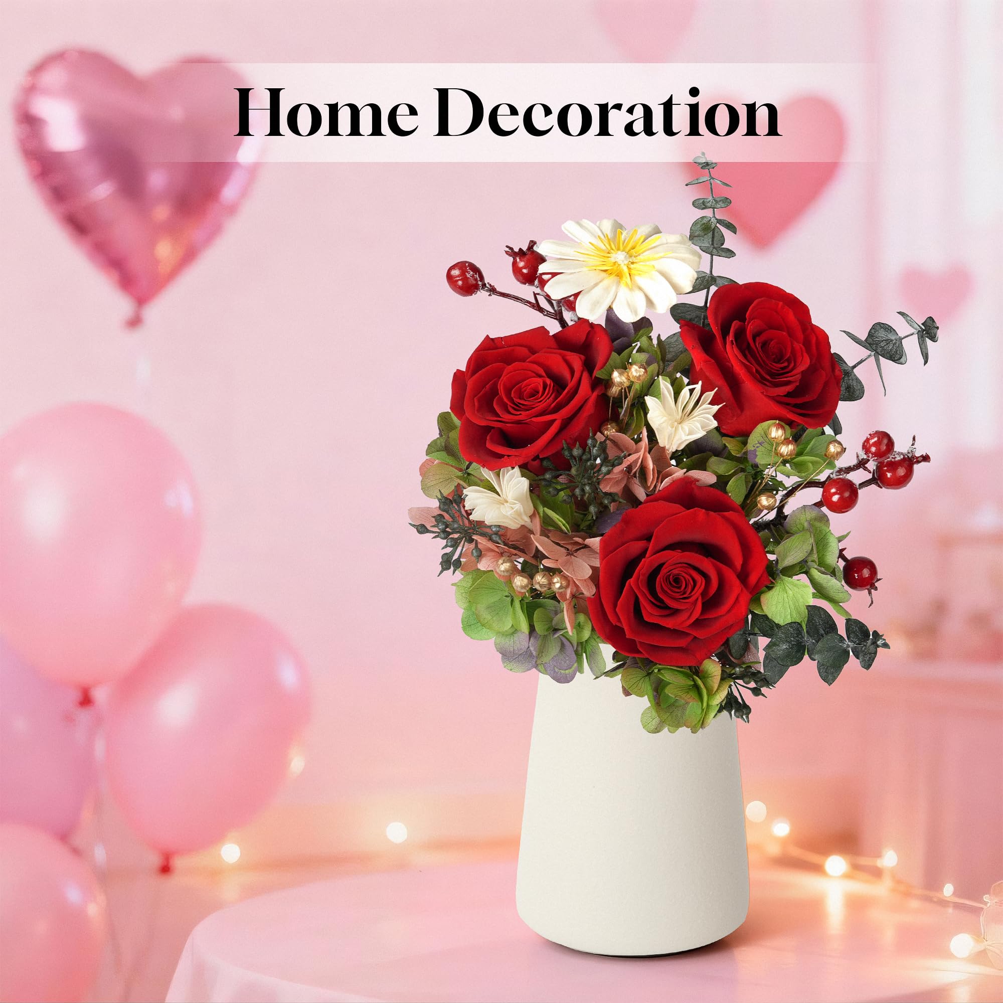 Childom bouquet in vase display as a romantic centerpiece