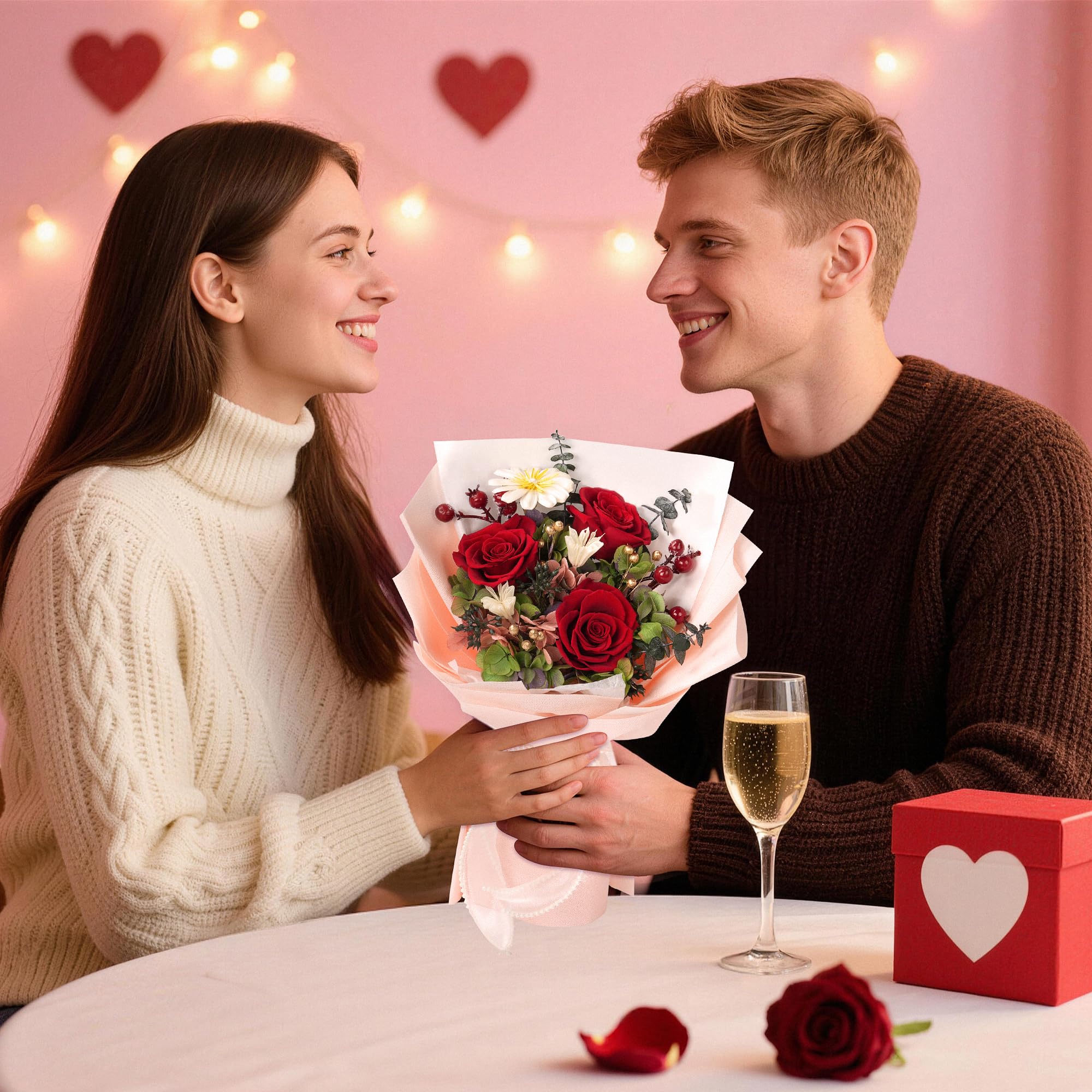 Childom gift packaging box shown with rose bouquet ideal for gifting