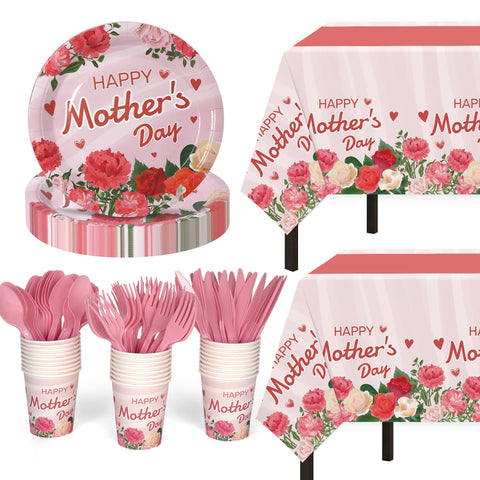 Childom Mothers Day plates 9 inch for festive tables and quick cleanup.