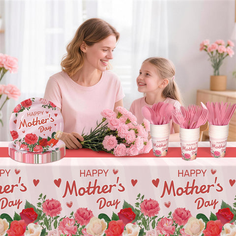 Childom Mothers Day tablecloth 54 x 108 inches protects surfaces and brightens the table.
