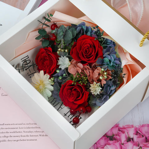 Childom wrapped Valentines Day roses ready to gift for anniversaries