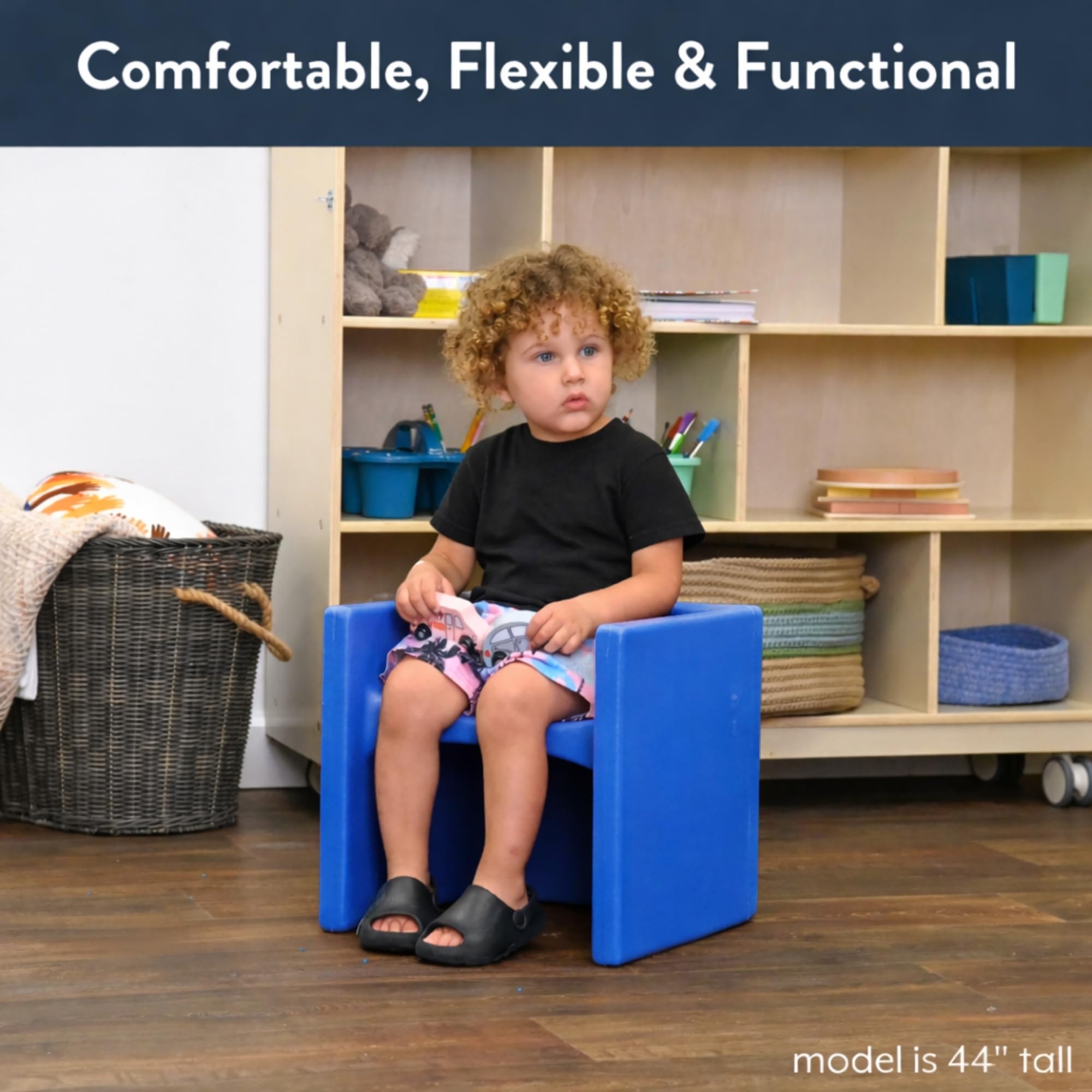 Outdoor-ready, easy-clean Children’s Factory cube chair design