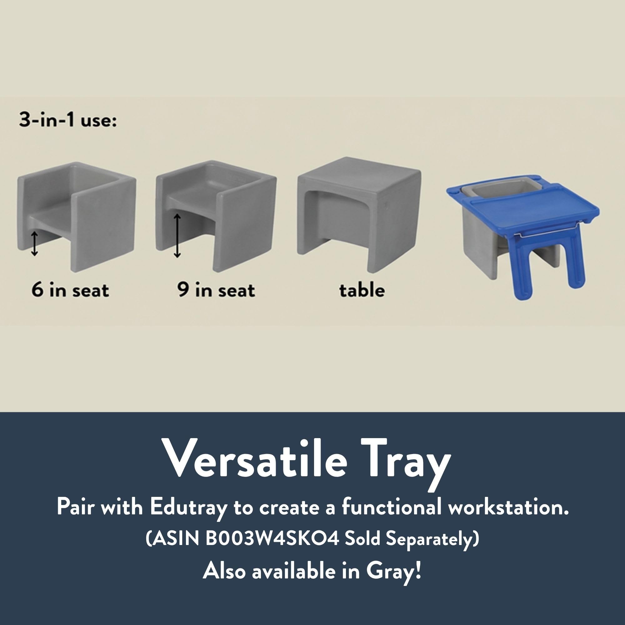 Children's Factory cube chair surfaces are easy to wipe clean for busy spaces.