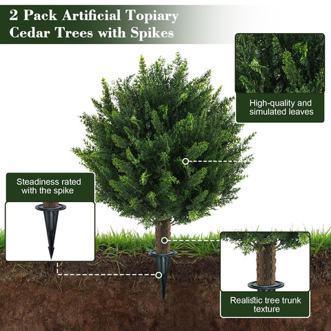 Chillchard front-porch topiary set enhances curb appeal with lush foliage.