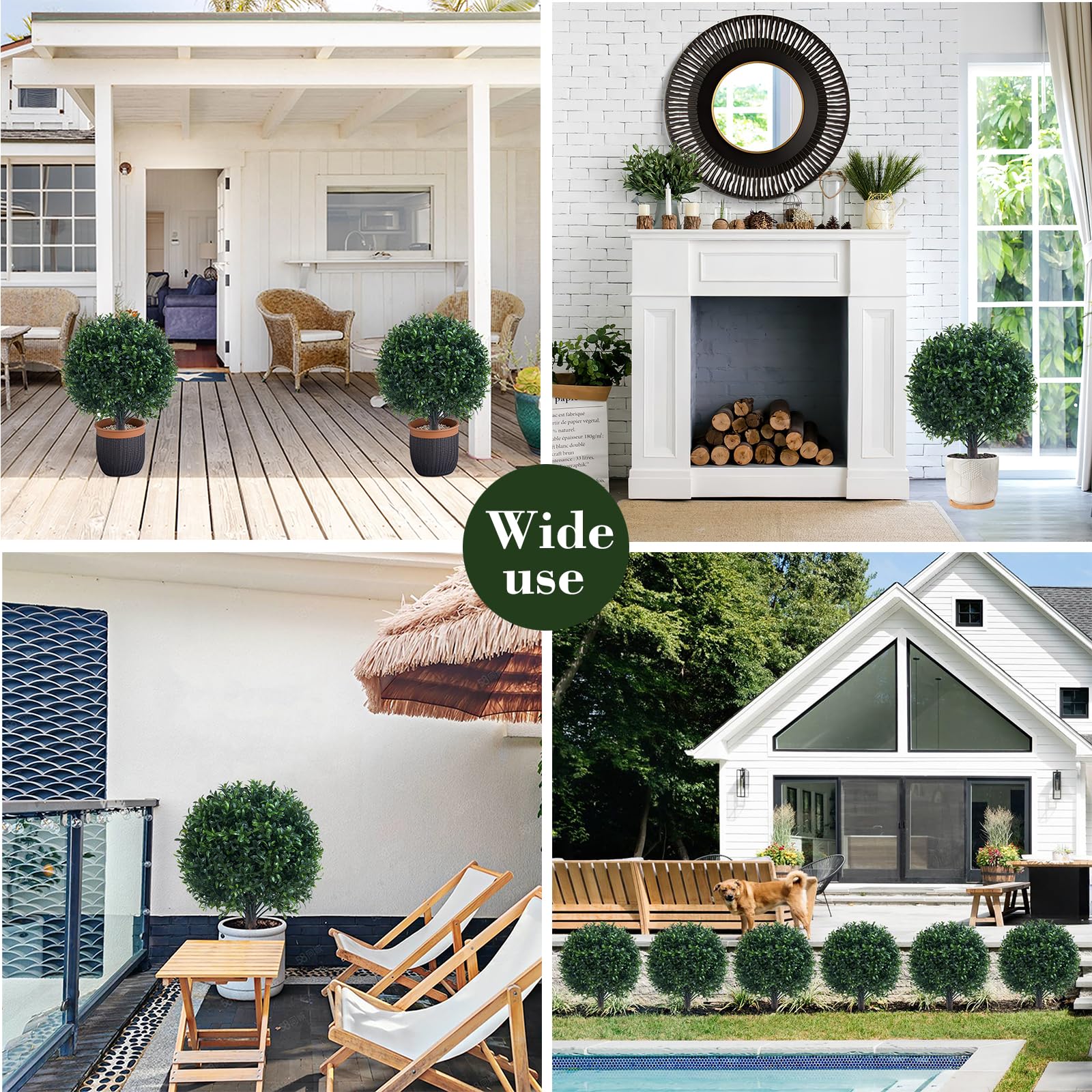 Chillchard weatherproof boxwood shrub on front porch for year-round color