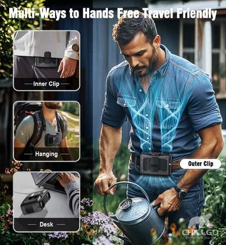 Chillgo 20000mAh portable fan supports reverse charging for emergencies