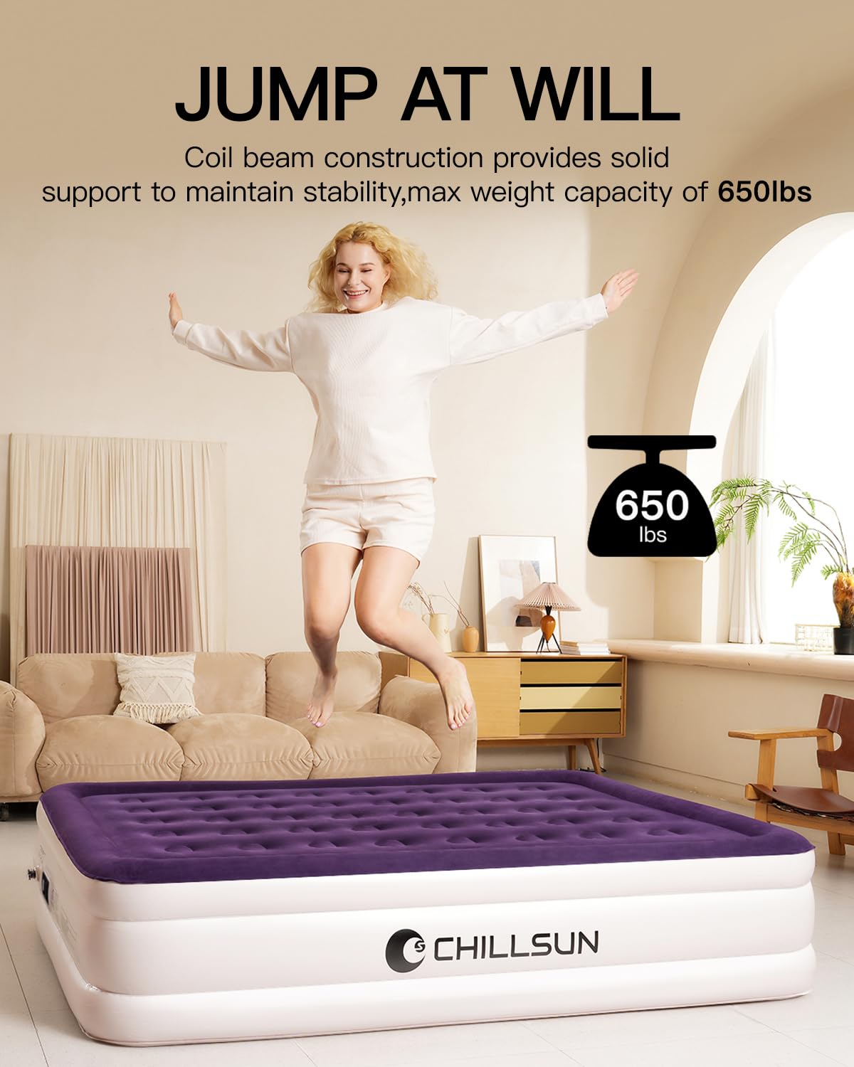 CHILLSUN puncture-resistant top and durable PVC for long-lasting use.