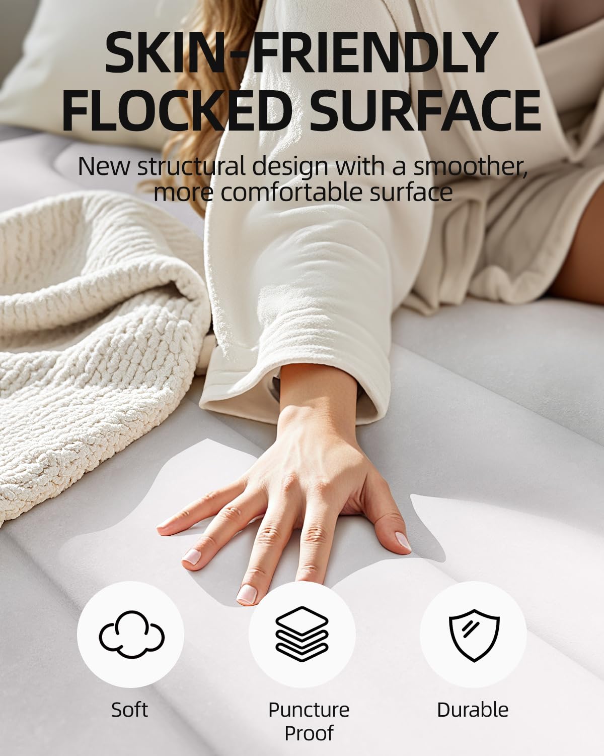 Durable PVC layers on CHILLSUN air mattress resist punctures