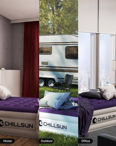 CHILLSUN twin air mattress repair kit included for puncture fixes on the go.