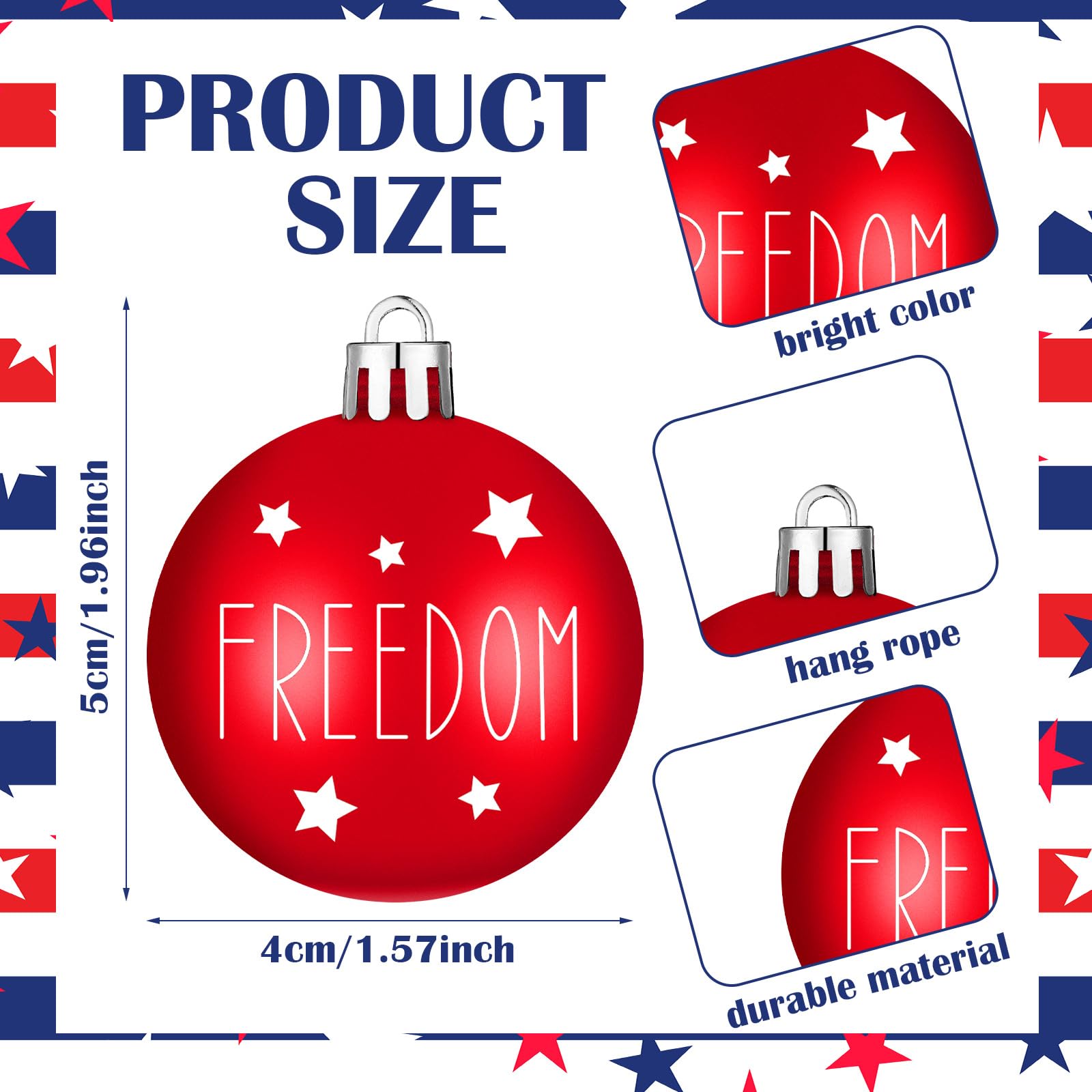 Chitidr 4th of July hanging balls in red white blue for celebratory decor