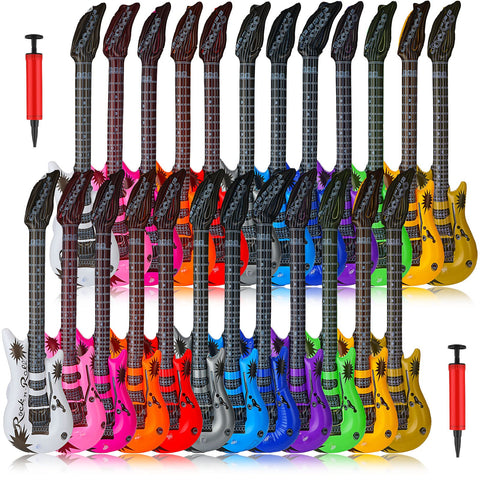 Chitidr inflatable guitar yellow for vibrant party photos and playful stage vibes
