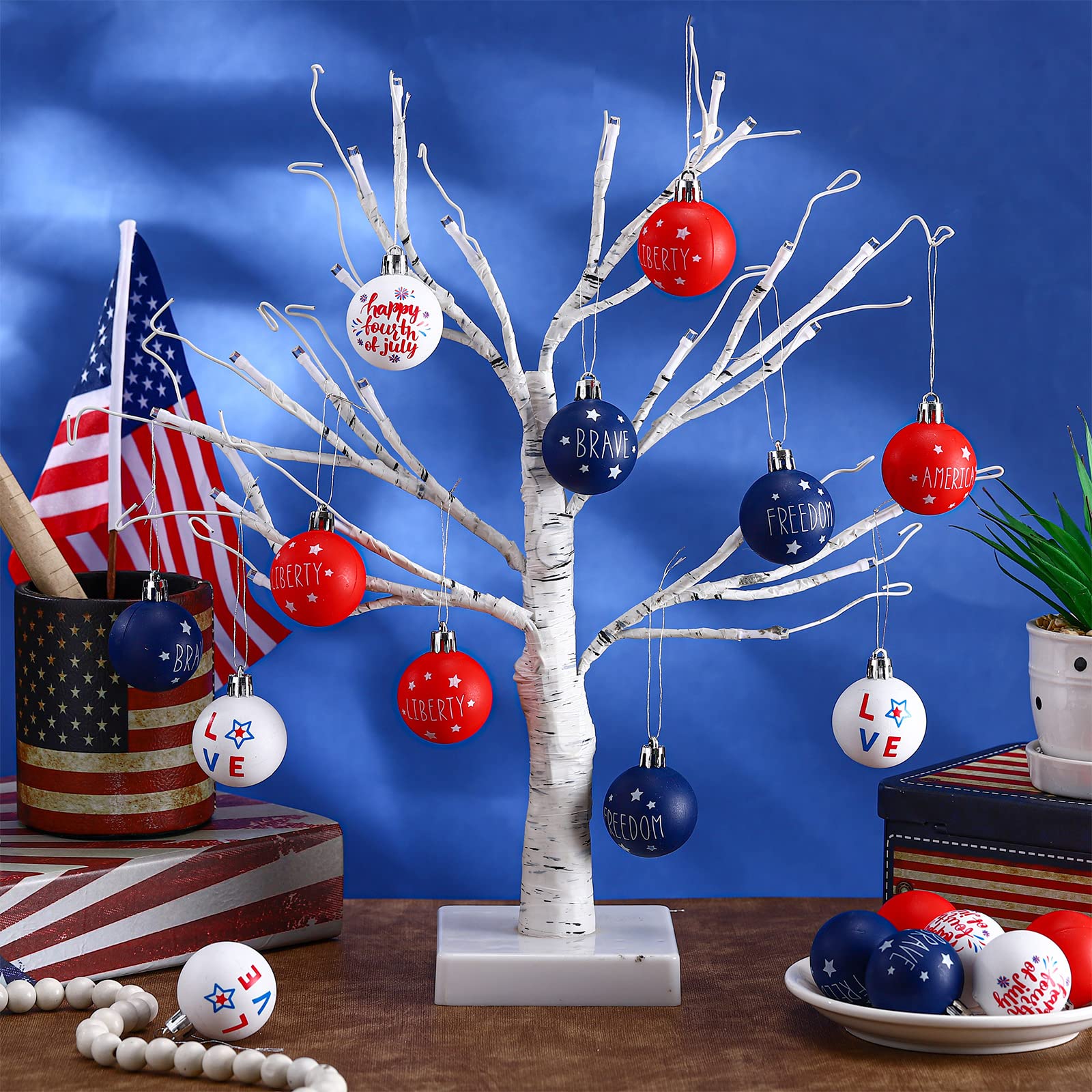 Chitidr patriotic ornaments 6-styles pack for versatile holiday decorating