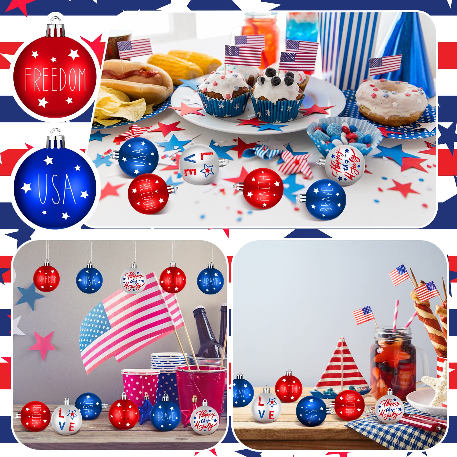 Chitidr USA independence day hanging ornament keeps bright color after long use