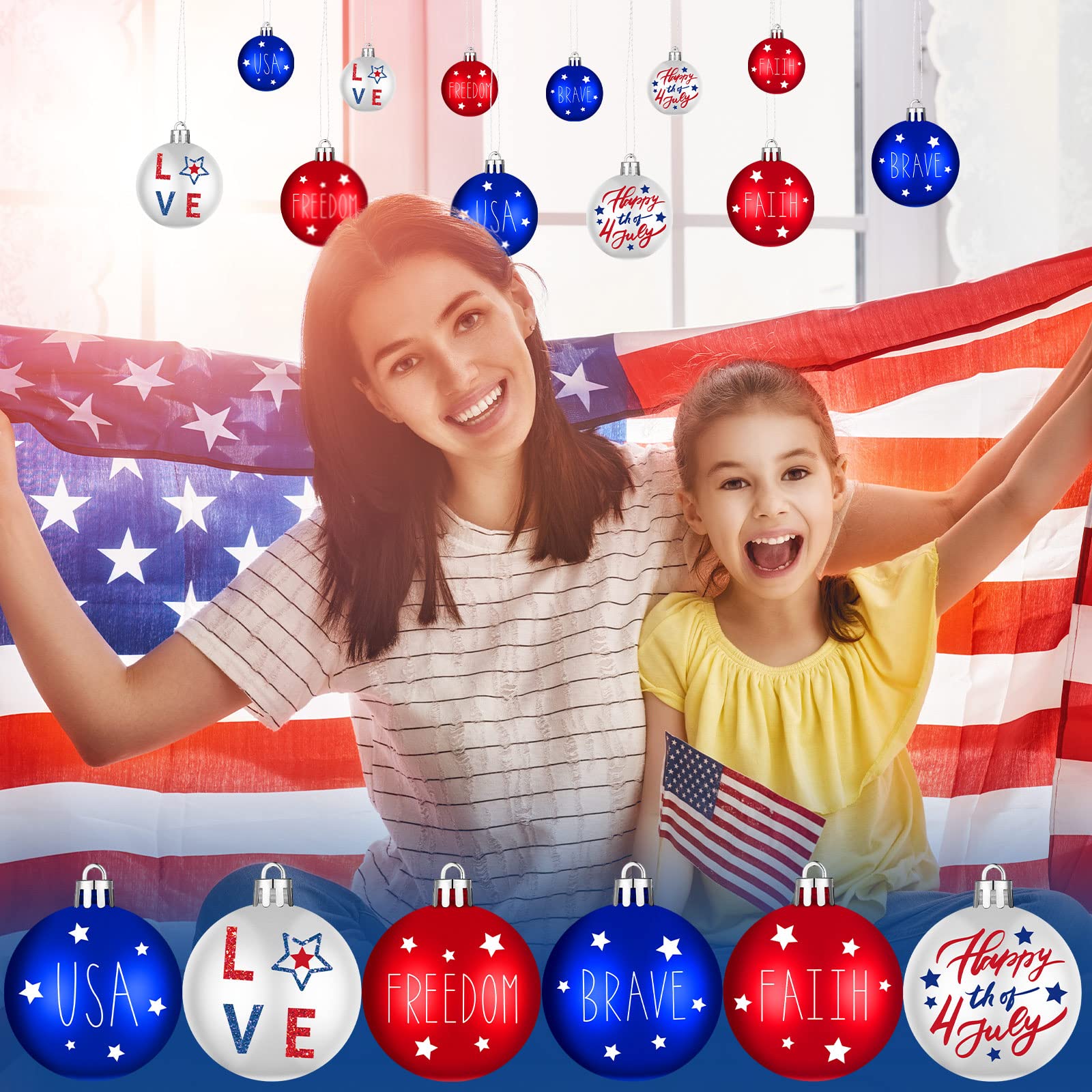 Chitidr Veterans Day and Labor Day decor ornaments for doors, walls, and trees