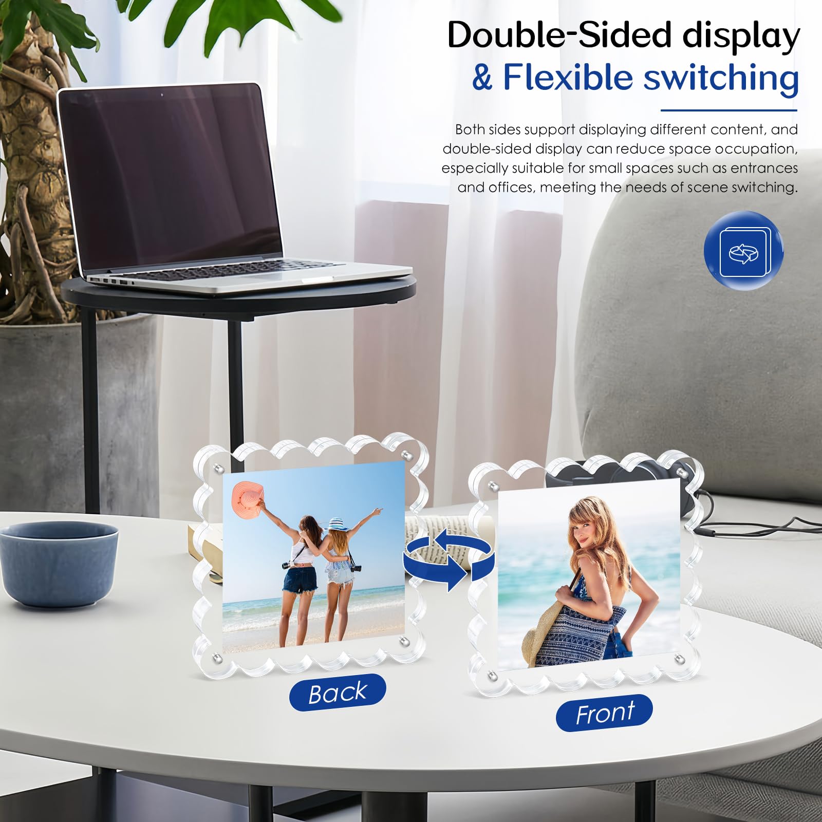Chivalral 3Pack clear frame 5x5 double-sided display enables flexible gallery layouts